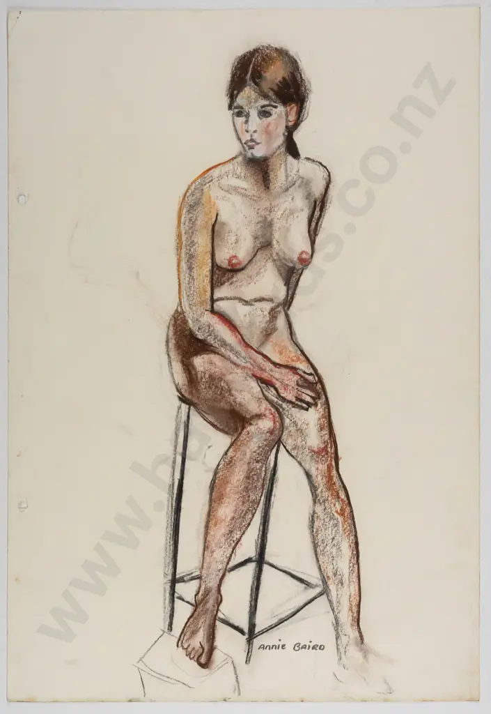 Annie Baird - unframed pastel - nude H550 W370 Image 1++