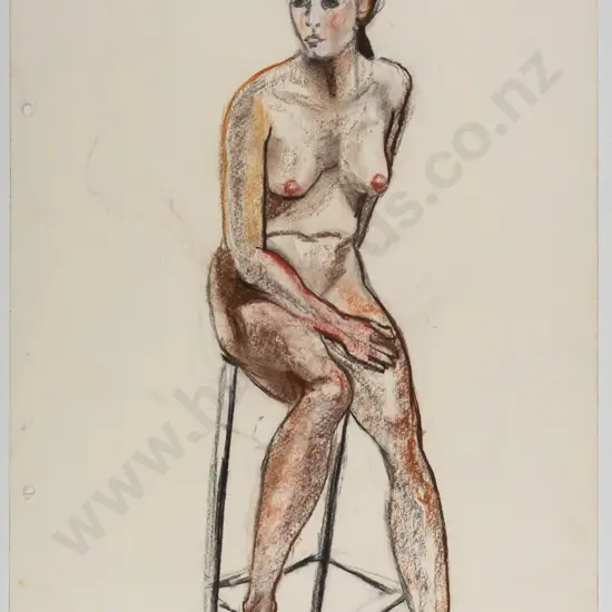 Annie Baird - unframed pastel - nude H550 W370