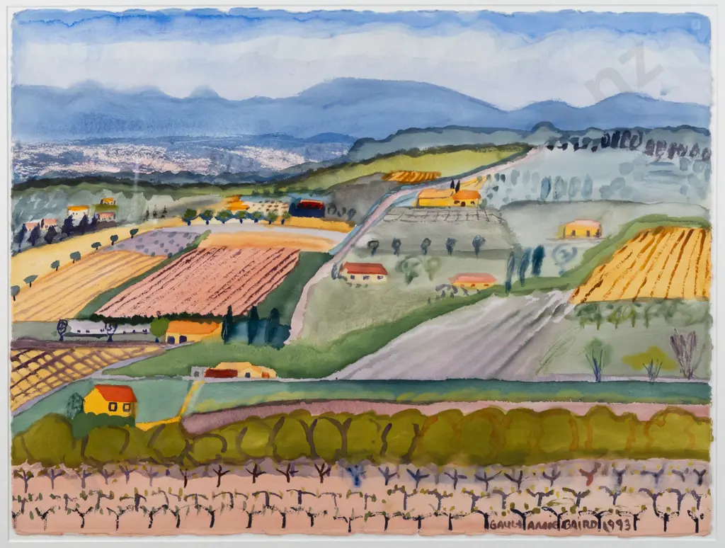 Annie Baird 1993 -- framed watercolour on paper "Gault" H-580 W-760 Image 1++