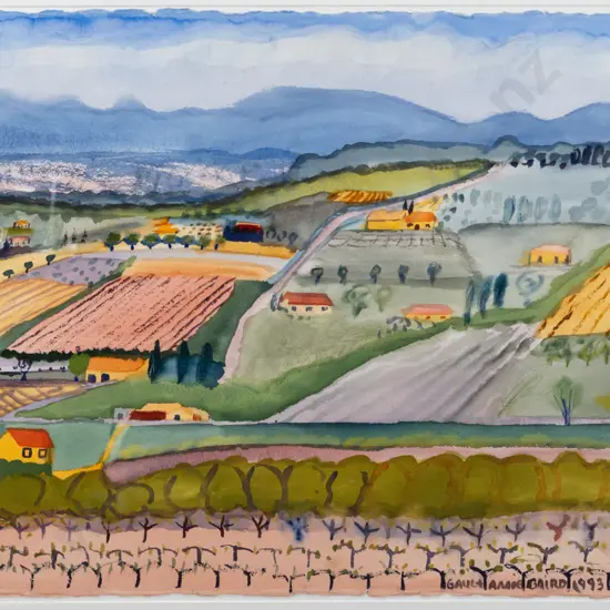 Annie Baird 1993 -- framed watercolour on paper "Gault" H-580 W-760