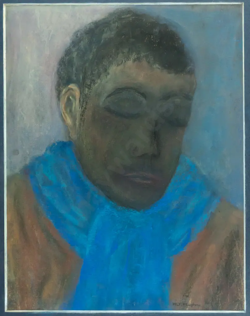 Marie T Murphy -- framed pastel on paper "40 Winks" -- H-340 W-270 Image 1++