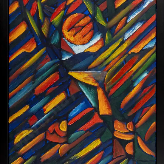 Dean Buchanan 1990 -- framed oil on canvas, abstract H-540 W-390