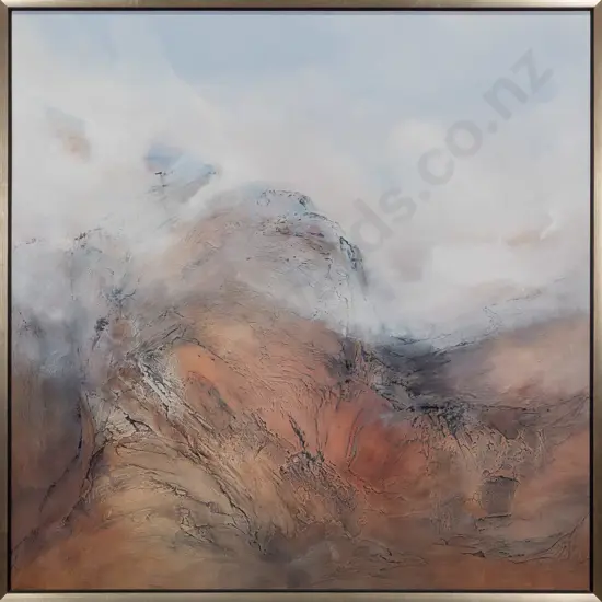 Margaret Woolley -  framed oil on board, "Mountain Mist" H-1180 W-1180