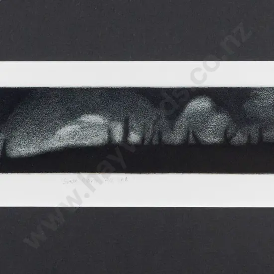 Kyla Cresswell 1996 -- framed aquatint on paper "Swan Plant Hill Line" ed. 3/6 H-80 W-320