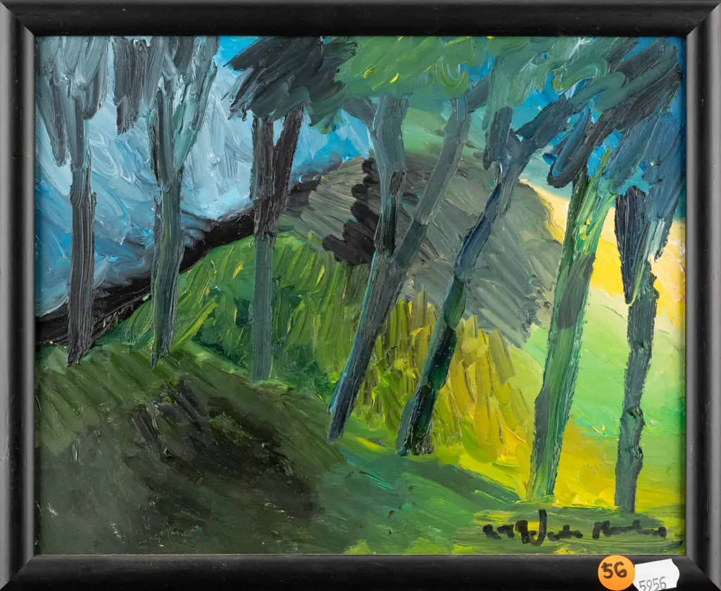 Justin Morshuis -- framed oil on canvas board, landscape, H-195 W-245 Image 1++