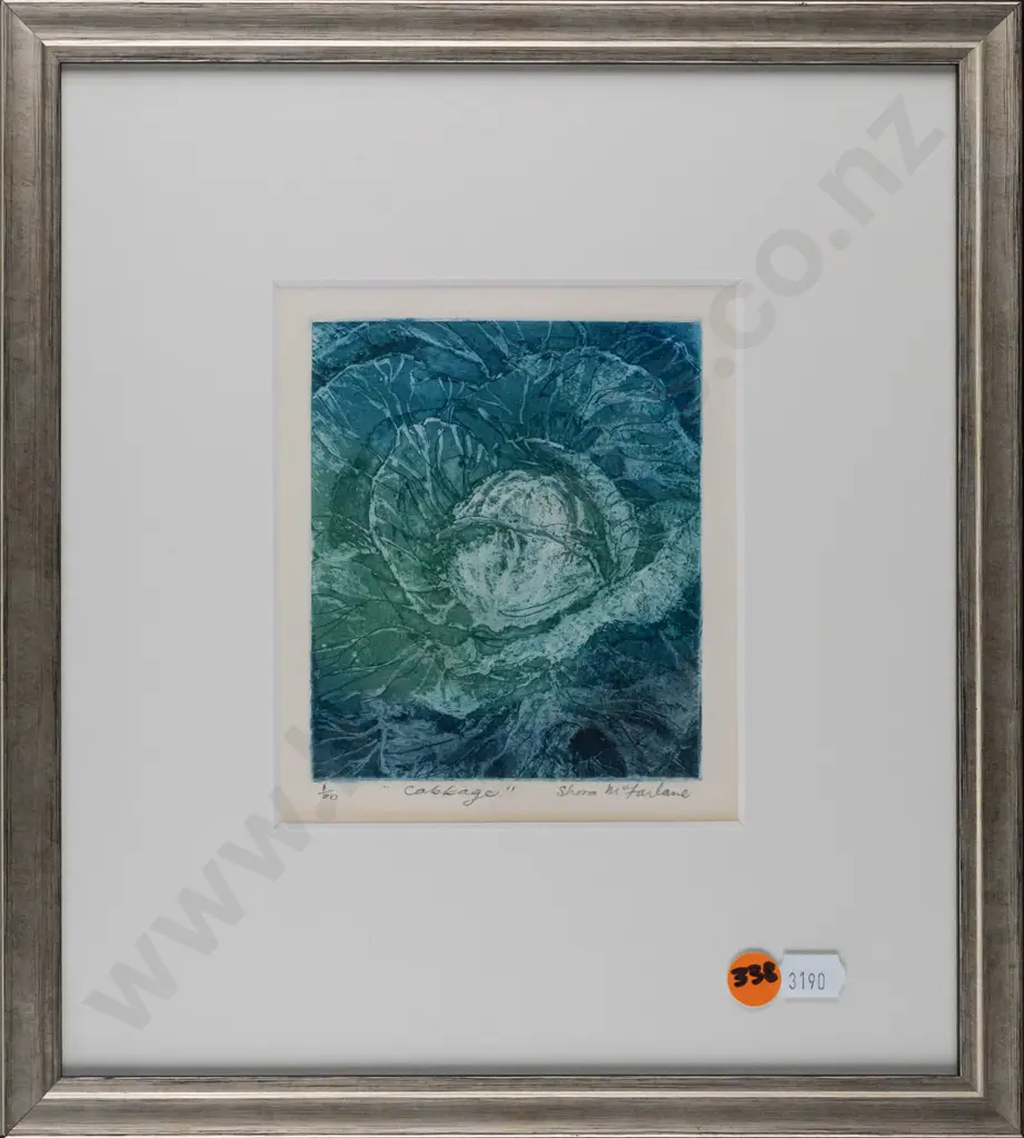 Shona McFarlane -- framed etching and aquatint on paper "Cabbage" H-140 W-120 Image 1++