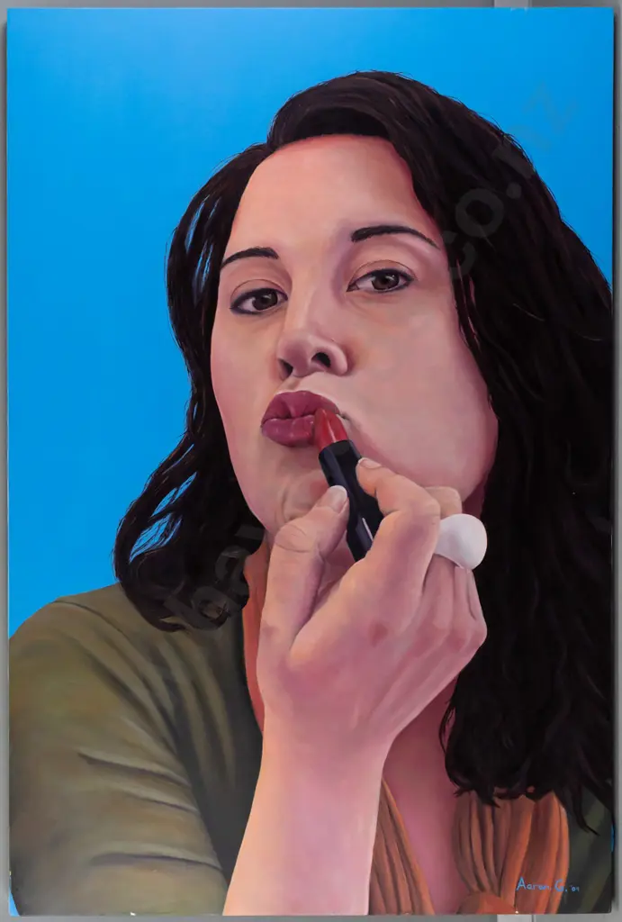 Aaron Gash 2009 -- oil on board, portrait H-1200 W-800 [some fretting around edges, light scratches to upper right & Image 1++