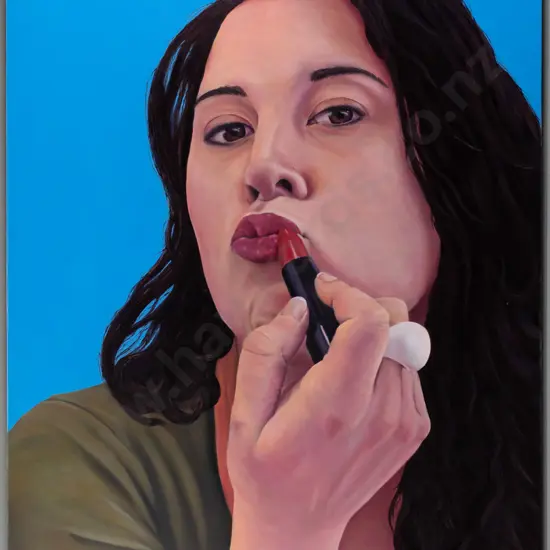 Aaron Gash 2009 -- oil on board, portrait H-1200 W-800 [some fretting around edges, light scratches to upper right &