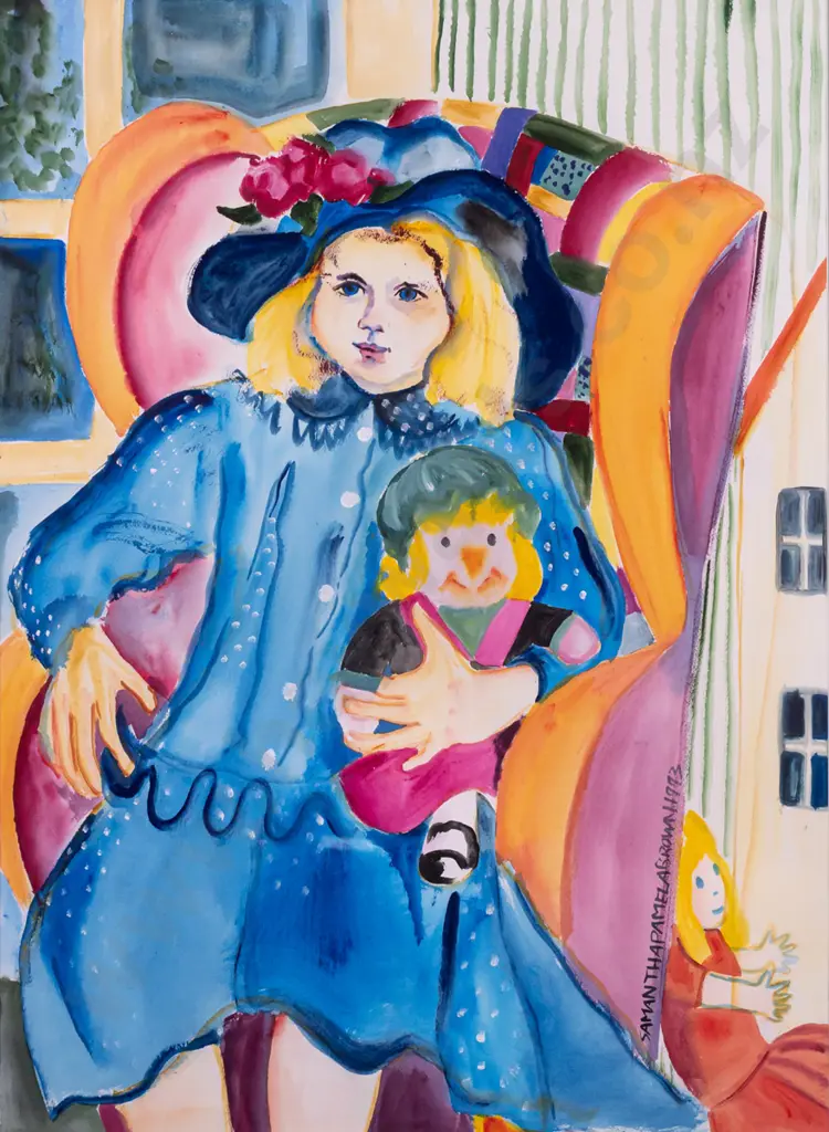 Pamela Brown --acrylic on paper "Samantha" H-750 W-555 Image 1++