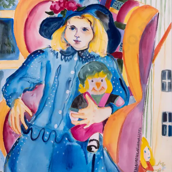 Pamela Brown --acrylic on paper "Samantha" H-750 W-555