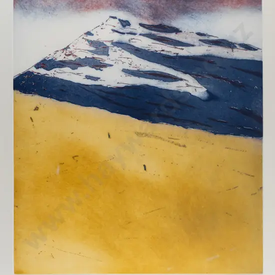 Perry Davies -- framed etching and aquatint on paper "National Park" ed. 26/40 H-570 W-505 [some detritus between glass