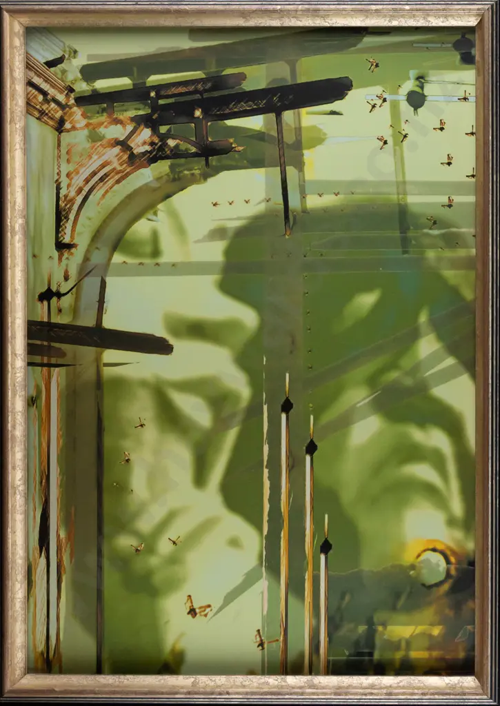 Jonathan Dylan -- framed digital art on paper "Theatre Life Deconstructed" H-575 W-400 Image 1++