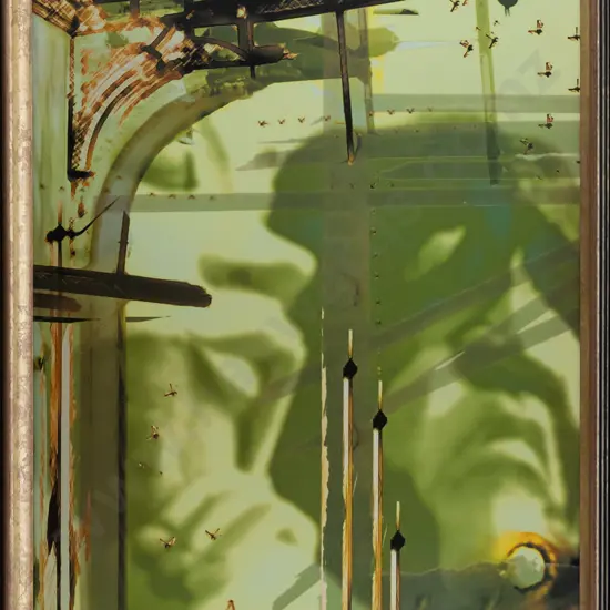Jonathan Dylan -- framed digital art on paper "Theatre Life Deconstructed" H-575 W-400