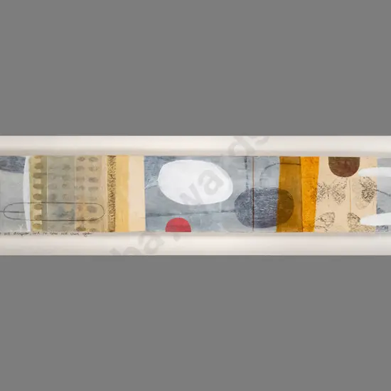 Robert P West 2002 - framed mixed media - "The moon & sun will disappear, and no sun will shine again" H-95 W-650