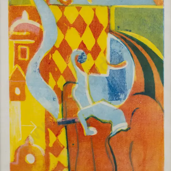 Pia Davie 1999 -- framed monoprint on paper "Memories" ed. 1/1 H-240 W-175