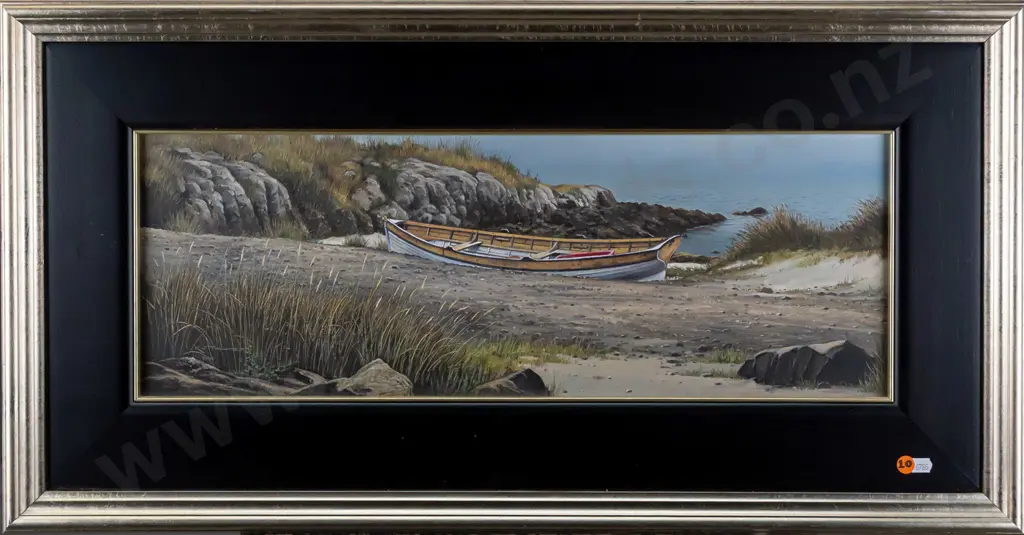 KJ Toomer 2004 -- gilt-framed oil on board, "At Wellers Rock" H-205 W-585 Image 1++