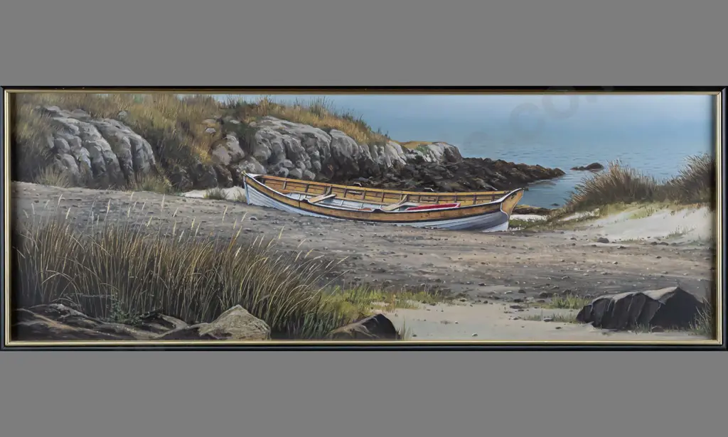 KJ Toomer 2004 -- gilt-framed oil on board, "At Wellers Rock" H-205 W-585 Image 1++