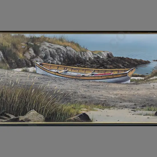 KJ Toomer 2004 -- gilt-framed oil on board, "At Wellers Rock" H-205 W-585