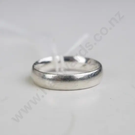 Silver ring with letters