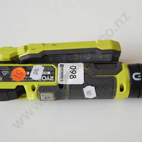 Ryobi black and green lumin light torch