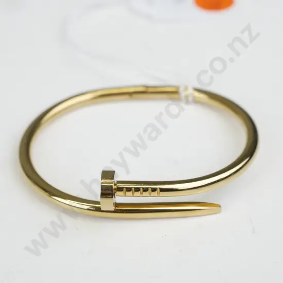 Gold ""Cartier Nail"" Bracelet