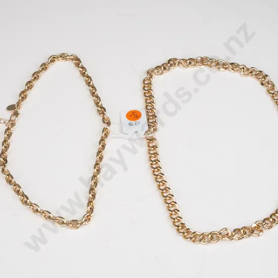 2 x gold chain necklaces