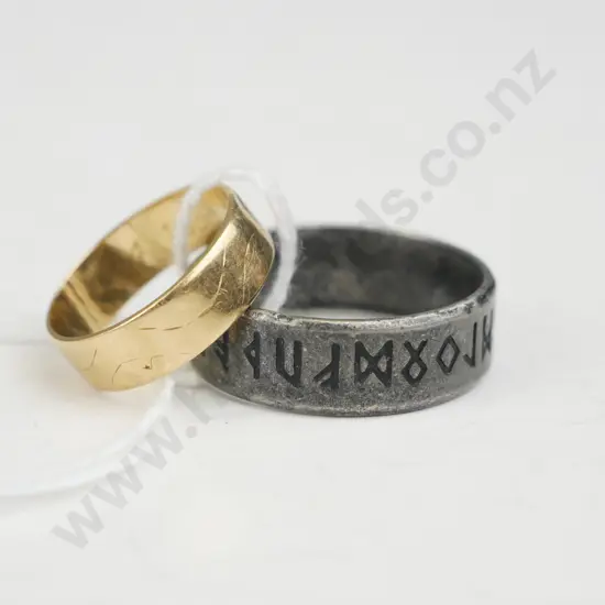 Gold ring and silver ring
