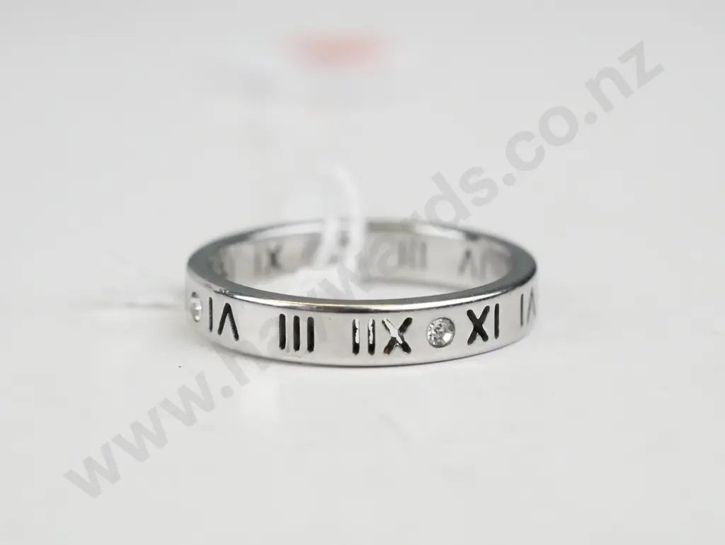 Silver ring with roman numerals Image 1++