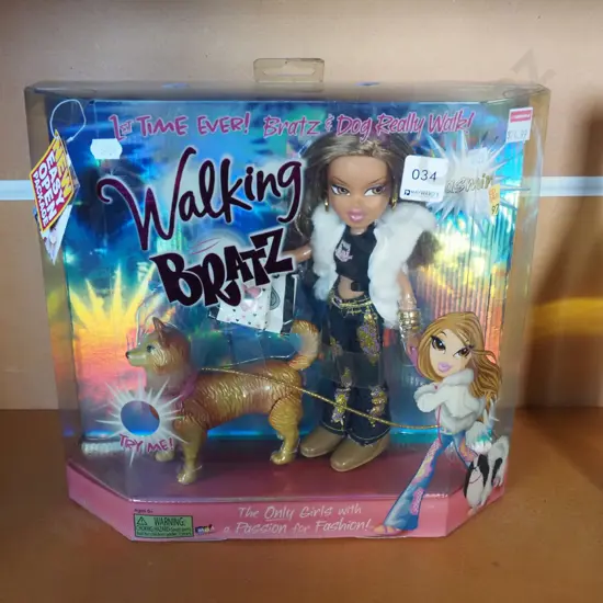 as new boxed Walking Bratz doll with dog