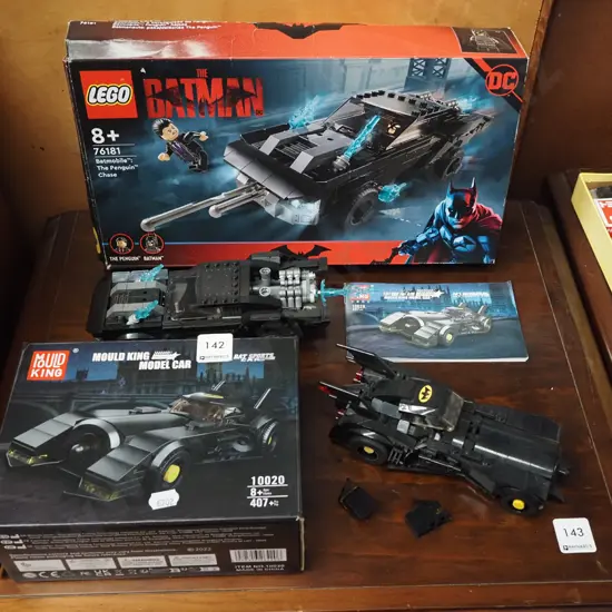 2x assembled Batmobile Lego kit