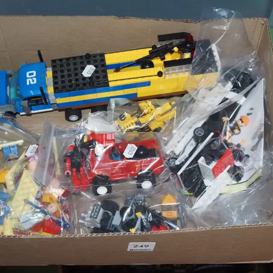 box; various Lego vehicles etc