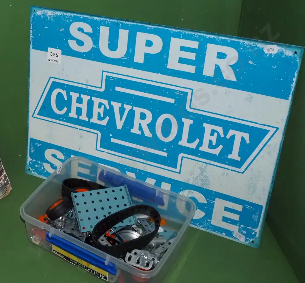 Chevrolet print on tin, tub of Meccano Image 1++
