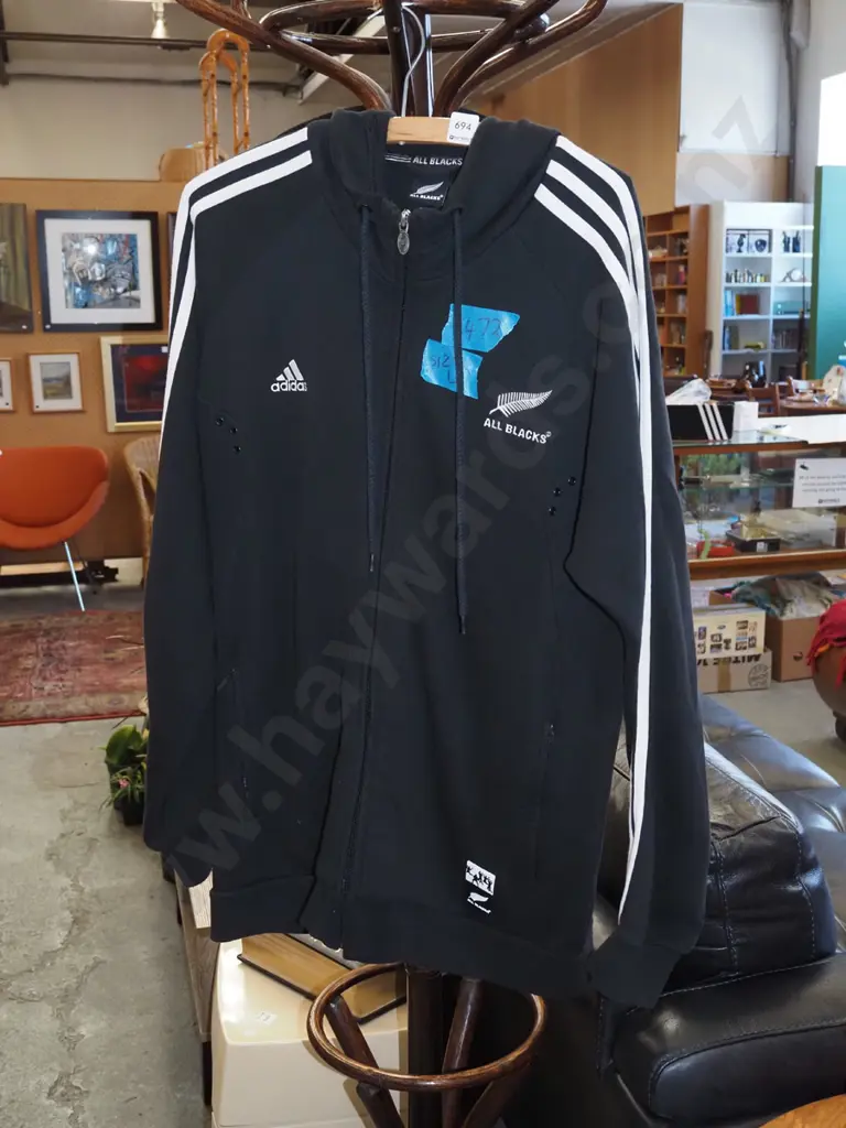 Adidas 3 stripe All Blacks hoody - size L Image 1++