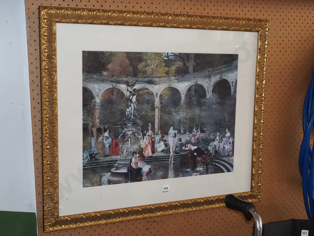 gilt framed romance scene print Image 1++
