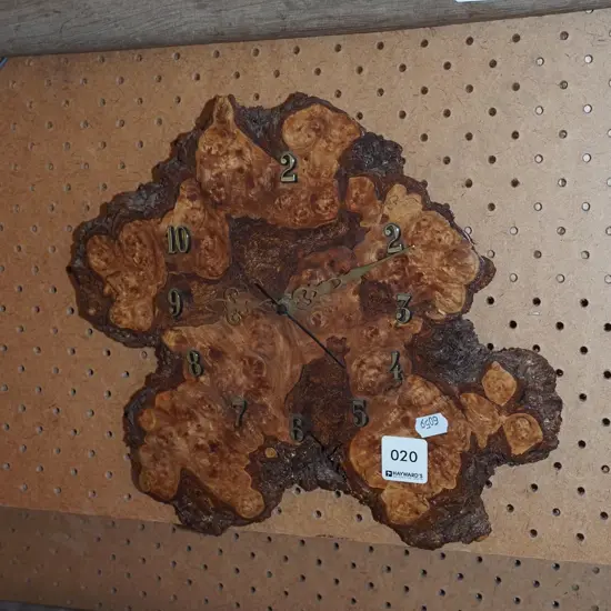 burr wood wall clock
