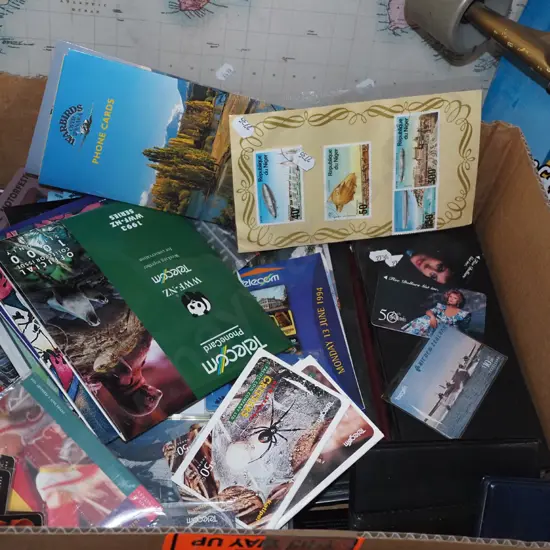 box; Telecom phone cards