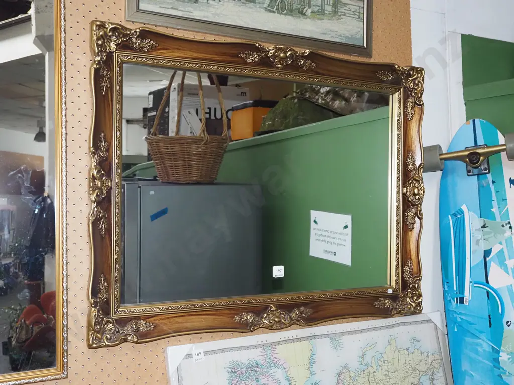 ornate gilt framed wall mirror W830 Image 1++