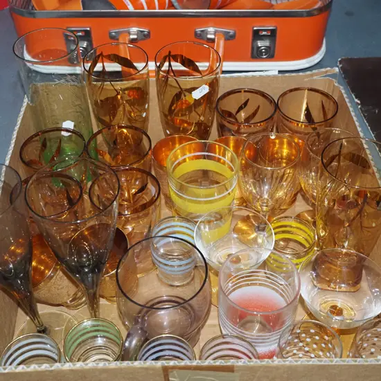 boxed retro glassware