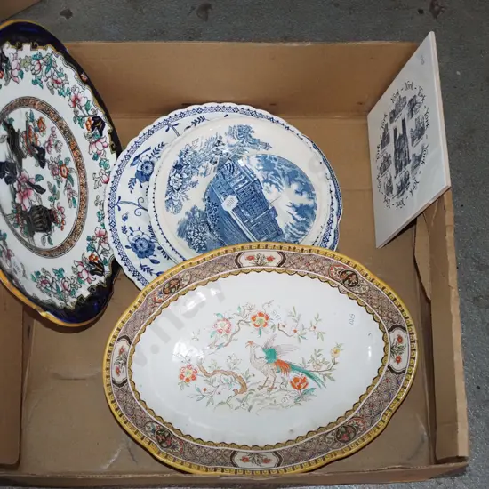 box; plates, bowls - some damage