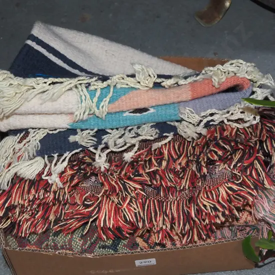 box; woollen floor rug, throw