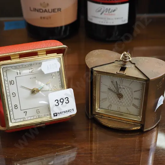 2x mid century alarm clocks, ticking but second hands not moving, AF