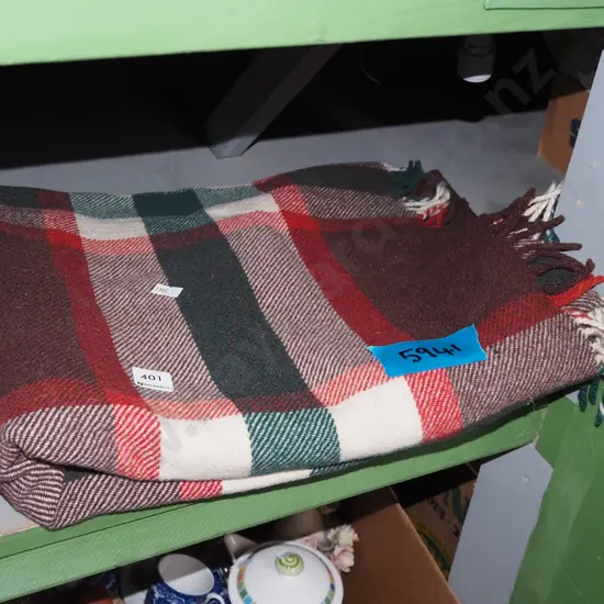 checked travel rug