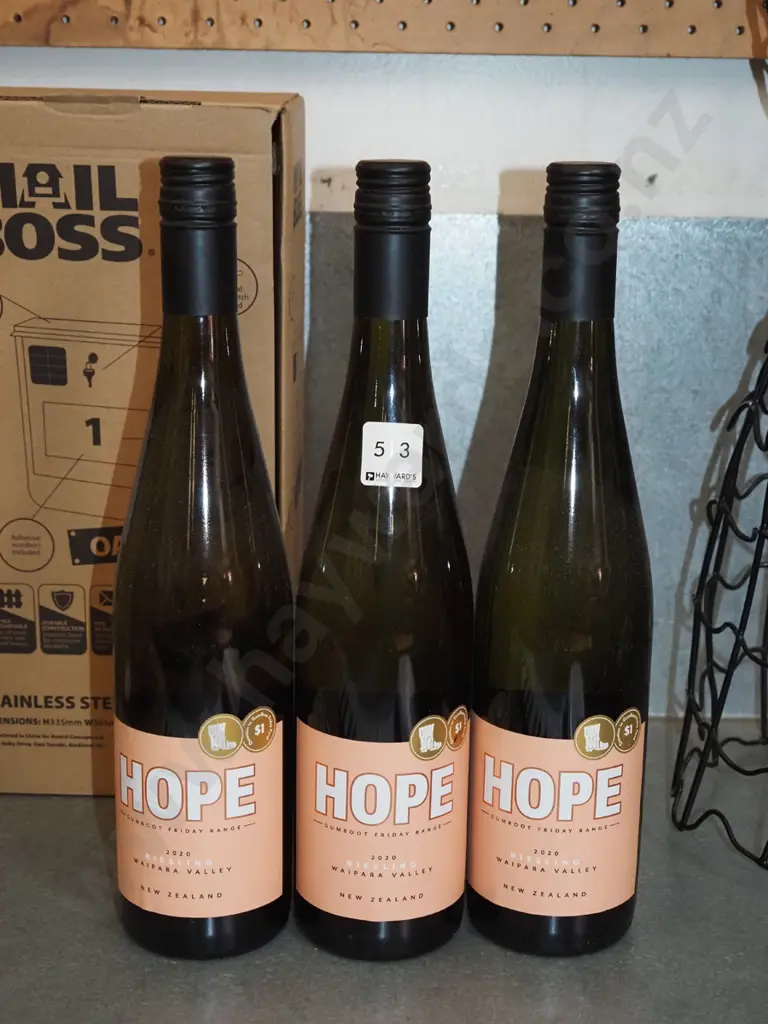 3x bottles of Hope riesling 2020 Image 1++