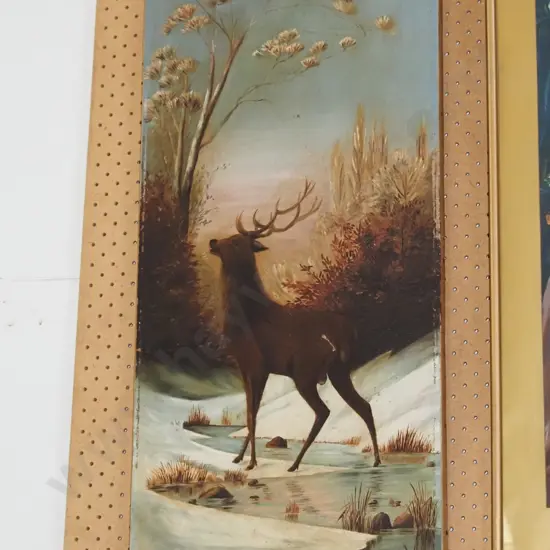 oil on canvas - stag by stream - damage to canvas