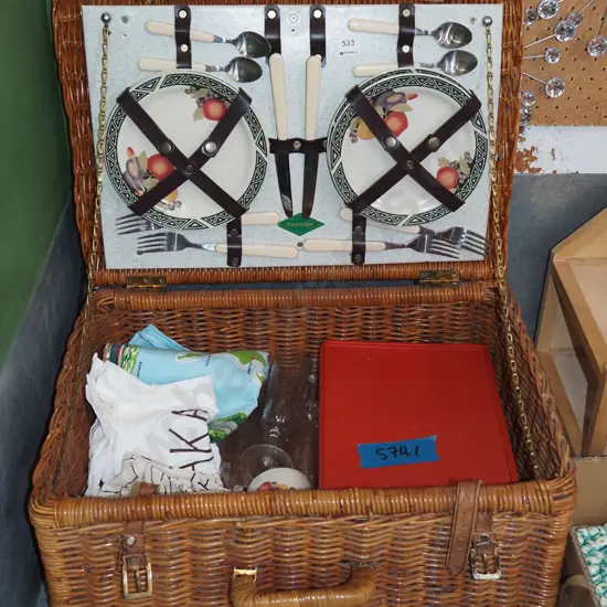 picnic hamper and contents