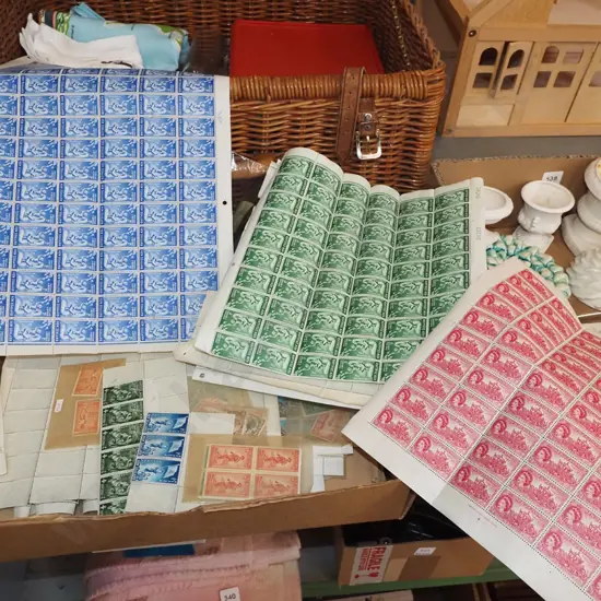 box; various stamps