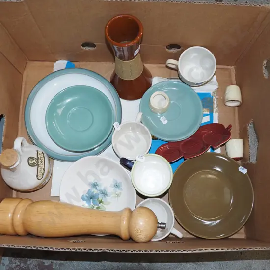 box; plates, saucers, vases etc