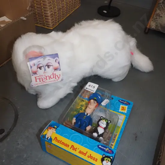 carded Postman Pat and Jess toys & a "Frendly" plush cat