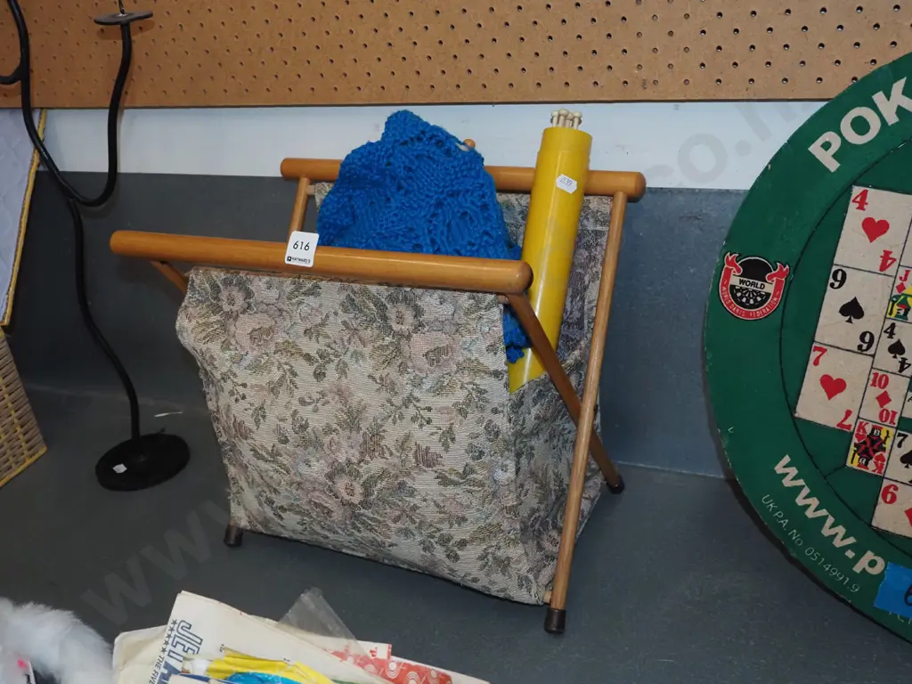kniting bag; needles, blue yarn etc Image 1++