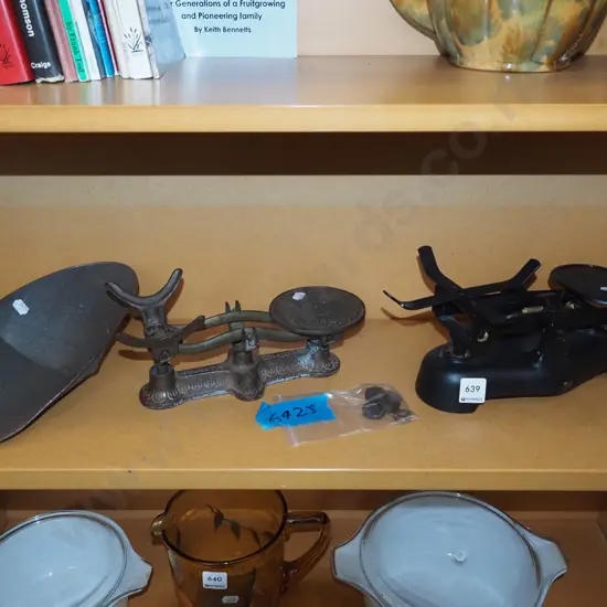 2x vintage balance scales